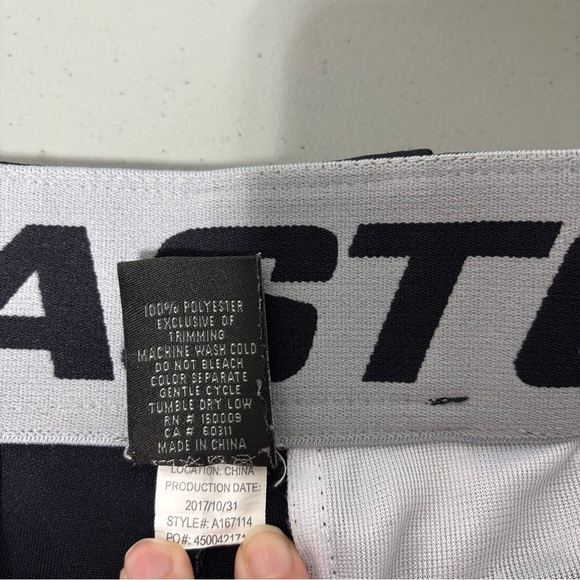 Easton Men's Small Black Baseball Pants Snap Front Zipper Straight - Picture 4 of 8